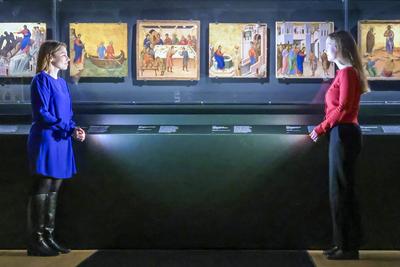 Siena: The Rise of Painting 1300-1350 National Gallery-stock-foto