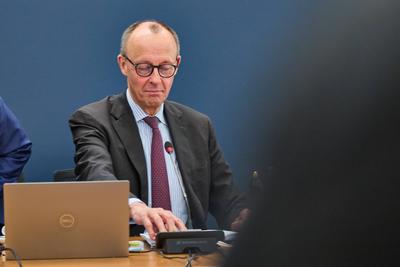 Berlin, Deutschland, 03.03.2025: Konrad-Adenauer-Haus: CDU-Gremiensitzung: Friedrich Merz *** Berlin, Germany, 03 03 202-stock-foto