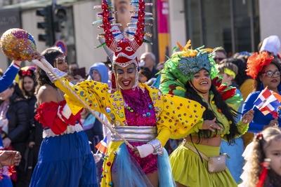 Rosenmontagszug DUS-stock-foto