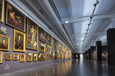 Caspar David Friedrich Ausstellung in Dresden Jubil?umsschau zu Caspar David Friedrich im Albertinum. Das Gem?lde Das Kr-stock-foto
