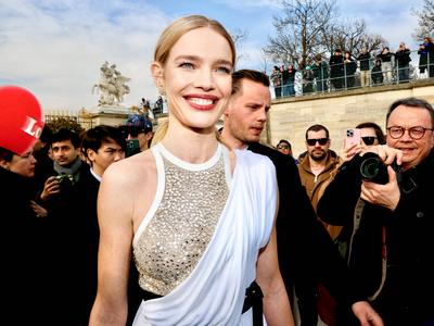 Paris Fashion Week. Arrivee People au d?fil? Dior-stock-foto