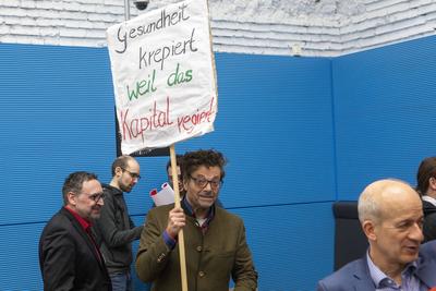 Deutschland, Berlin, Bundestag, Fraktion die LINKE., Dieter Dehm, 03.03.2020 *** Germany, Berlin, Bundestag, Parliament-stock-foto