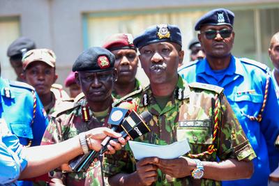 RECORD DATE NOT STATED  NAIROBI, KENYA - MARCH 5: Kenya Police Staff Officer Operations Traffic Department Eric Kiragu r-stock-foto