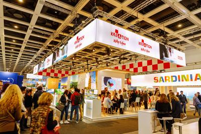 Internationale Tourismusb?rse Berlin ITB, Stand von Kroatien (Kroatische Zentrale f?r Tourismus) und Sardinien (Sardegna-stock-photo