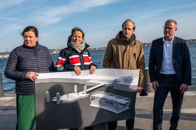 Kiel, Deutschland, 5.3.2025, Alte F?hre neue F?hre. Pressetermin zum Zukunftsprojekt einer autonom fahrenden F?hre mit W-stock-foto