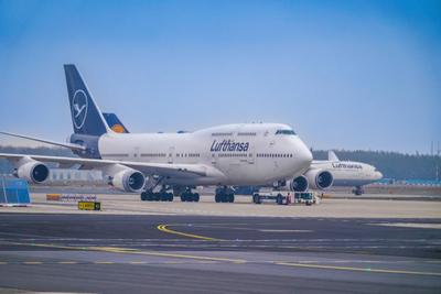 Frankfurt am Main, Deutschland, Europa, Flughafen, Lufthansa, Boeing 747, Langstreckenflug, Luftfahrt, internationales D-stock-photo