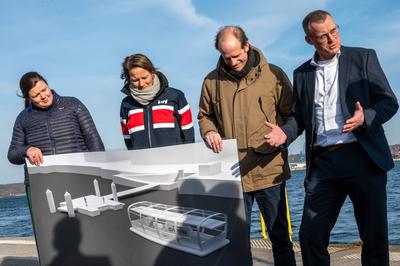 Kiel, Deutschland, 5.3.2025, Alte F?hre neue F?hre. Pressetermin zum Zukunftsprojekt einer autonom fahrenden F?hre mit W-stock-foto