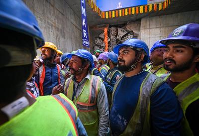 DMRC Completes Tunneling Between Kishangarh And Vasant Kunj-stock-photo