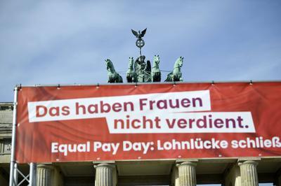 Equal Pay Day Aktion-stock-foto