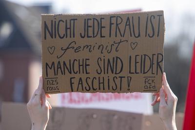 Demonstration gegen die AFD in Essen.-stock-foto