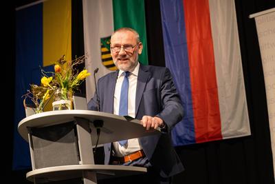 Marko Schiemann beim 31. Politischen Aschermittwoch der CDU in der Stadthalle Krone. Bautzen, 05.03.2025 Sachsen Germany-stock-foto