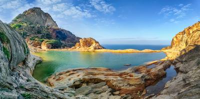 Homhill-Plateau auf der Insel Sokotra, Jemen-stock-foto