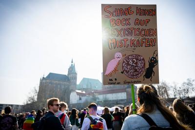 FEMINISTISCHER KAMPFTAG IN ERFURT-stock-foto
