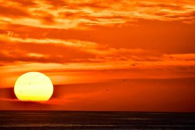 Sonnenuntergang ?ber dem Meer, Foto als Hintergrund-stock-foto