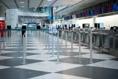 Munich, Bavaria, Germany - February 26, 2025: Munich Airport ahead of the announced Verdi 48-hour warning strike from mi-stock-foto