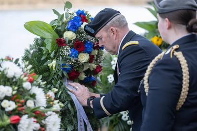 Gedenkveranstaltung Br?cke von Remagen - 07.03.2025-stock-foto