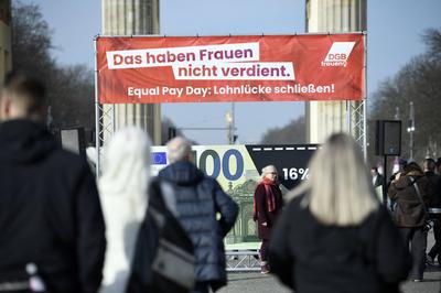 Equal Pay Day Aktion-stock-foto