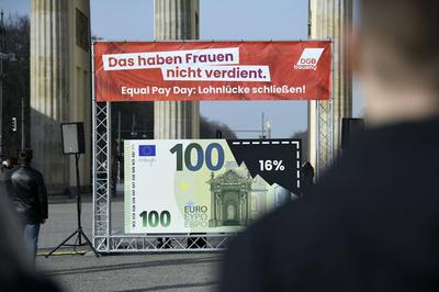 Equal Pay Day Aktion-stock-foto
