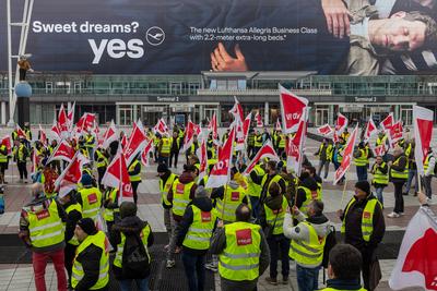 verdi Warnstreik am Flughafen M?nchen, 28.02.25-stock-foto