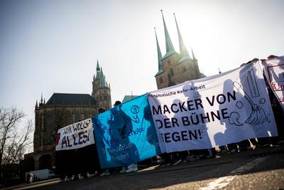 FEMINISTISCHER KAMPFTAG IN ERFURT-stock-foto
