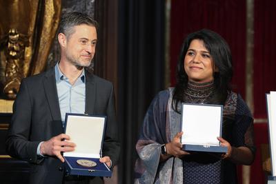 Buber-Rosenzweig-Medaille an Ehepaar Mendel/Cheema verliehen-stock-foto