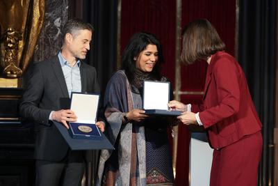 Buber-Rosenzweig-Medaille an Ehepaar Mendel/Cheema verliehen-stock-foto