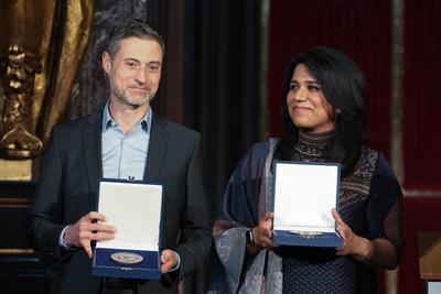 Buber-Rosenzweig-Medaille an Ehepaar Mendel/Cheema verliehen-stock-foto