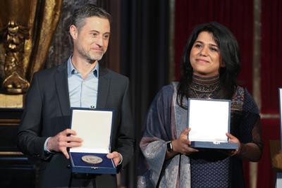 Buber-Rosenzweig-Medaille an Ehepaar Mendel/Cheema verliehen-stock-foto