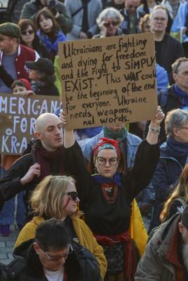 Stand with Ukraine - Demonstration in Berlin-stock-foto