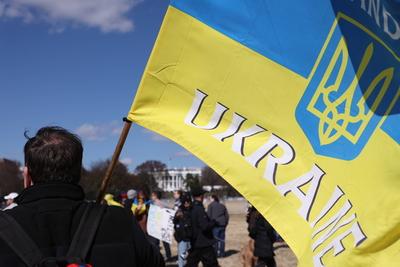 Protest in support of Ukraine in Washington, USA-stock-photo