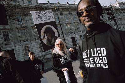 Anti-Vaccine Protest in London-stock-photo