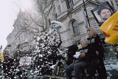 Anti-Vaccine Protest in London-stock-photo