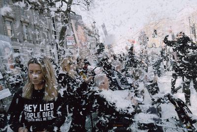 Anti-Vaccine Protest in London-stock-photo
