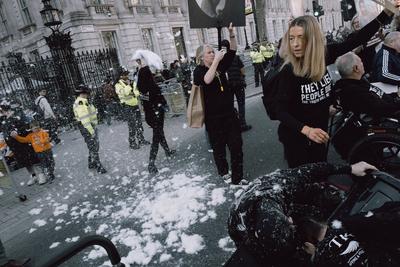 Anti-Vaccine Protest in London-stock-photo