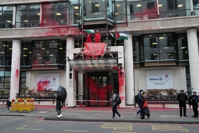 Protest against Elbit Systems in London-stock-foto