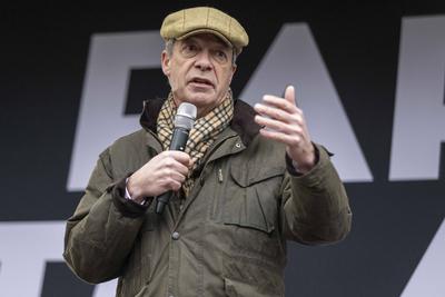Nigel Farage attends Farmers Protest-stock-photo