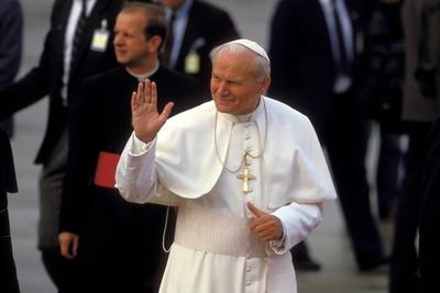 Papst Johannes Paul II. (POL) w?hrend seines Besuchs in K?ln-stock-photo