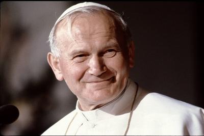 Papst Johannes Paul II zu Besuch in M?nchen Papst Johannes Paul II in der M?nchner Frauenkirche, M?nchen Bayern Deutsch-stock-photo
