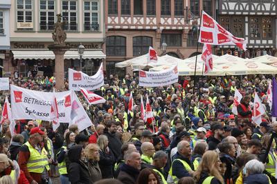 Warnstreik U-Bahn und Stra?enbahn-stock-foto