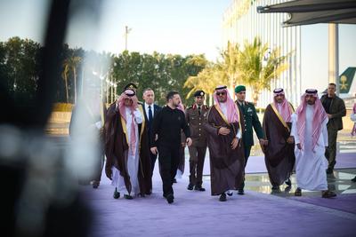 Praesident Wolodymyr Selenskyj in Dschidda / Saudi Arabien am 10.03.2025,-stock-photo