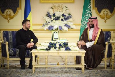 Praesident Wolodymyr Selenskyj in Dschidda / Saudi Arabien am 10.03.2025,-stock-photo