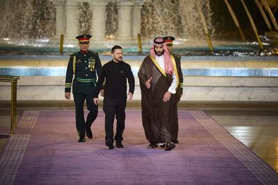 Praesident Wolodymyr Selenskyj in Dschidda / Saudi Arabien am 10.03.2025,-stock-photo