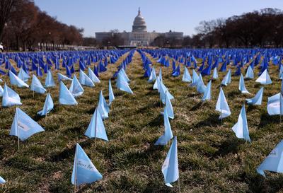 United in Blue a flag instalation in Washington, DC - 11 Mar 2025-stock-photo