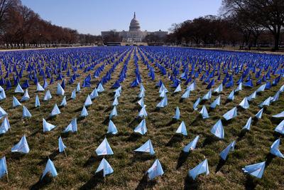 United in Blue a flag instalation in Washington, DC - 11 Mar 2025-stock-photo