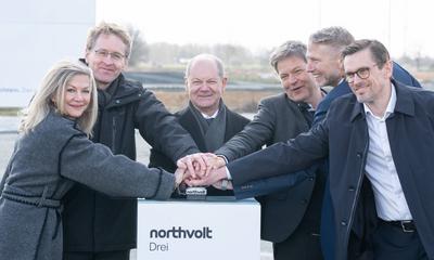 News Bilder des Tages Northvolt - Baubeginn Batteriezellfabrik bei Heide in Schleswig-Holstein - Veronika Wand-Danielsso-stock-foto
