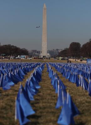 United in Blue a flag instalation in Washington, DC - 11 Mar 2025-stock-photo