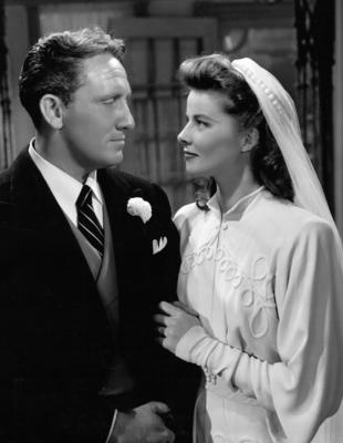 Studio Publicity Still Woman of the Year Spencer Tracy Katharine Hepburn 1942 MGM Hollywood CA USA-stock-foto