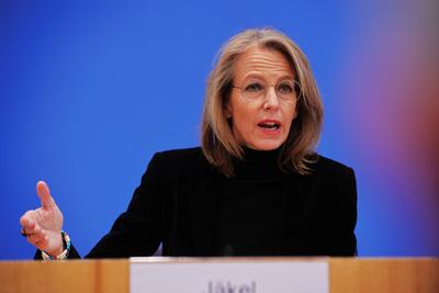 Julia J?kel, Pressekonferenz der Initiative f?r einen handlungsf?higen Staat mit Medienmanagerin und Aufsichtsr?tin Juli-stock-photo