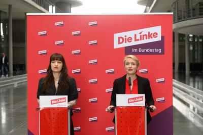 Berlin, Pressekonferenzen von Die Linke im Bundestag-stock-foto