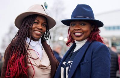 Redeem Limby and Gladys Limpy from Zimbabwe ahead of Day 2 of the Cheltenham Festival 12/3/2025-stock-photo